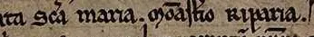 Línea manuscrita donde se lee «monasterio Riparia»