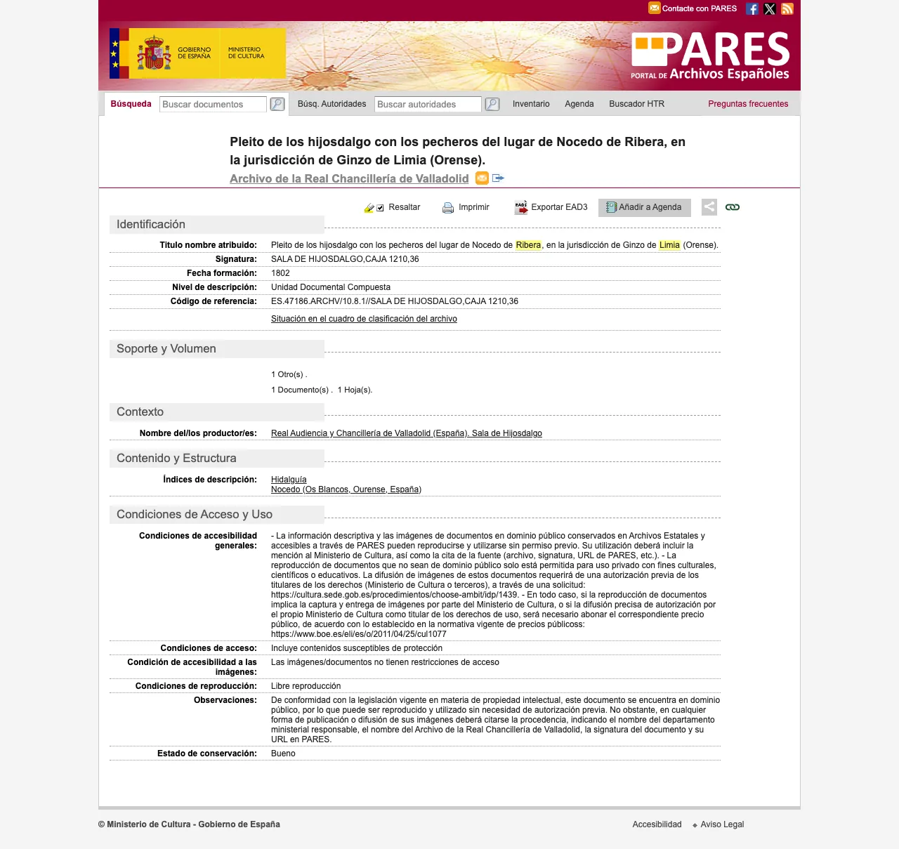 Ver la ficha del archivo: Hidalgos contra pecheros